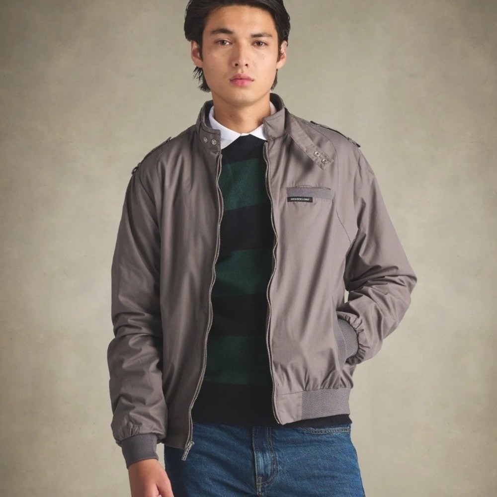 Members Only Men's Classic Iconic Racer Jacket Grey XL Tall